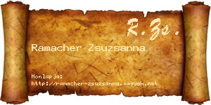 Ramacher Zsuzsanna névjegykártya